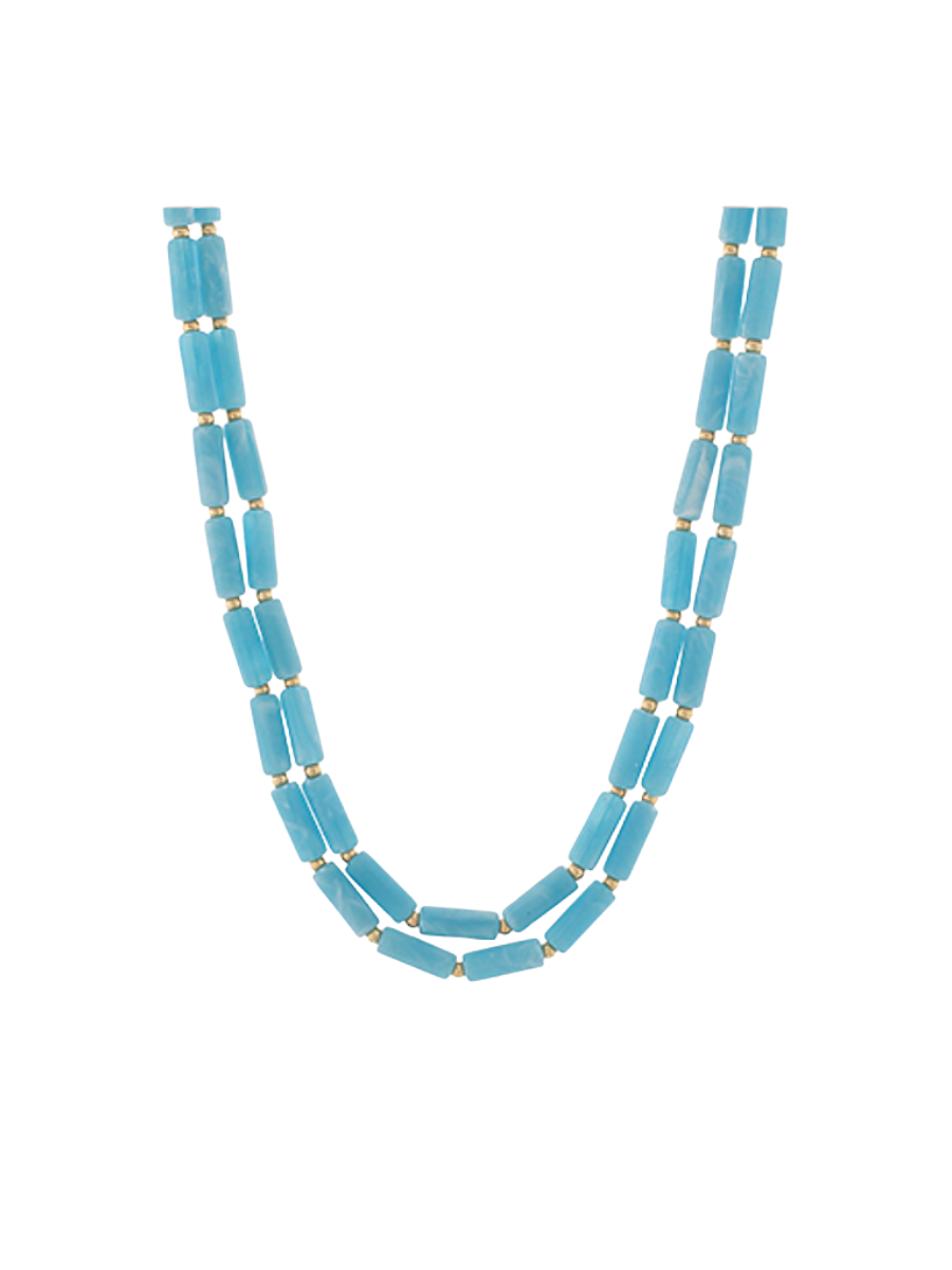 Layered Statement Necklace - Blue