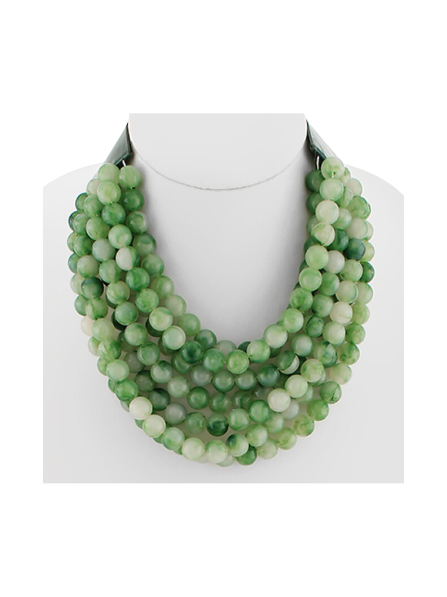 Marbled Luxe Necklace - Olive