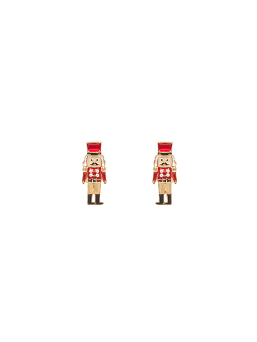 Cool Yule Nutcracker Earrings - Red