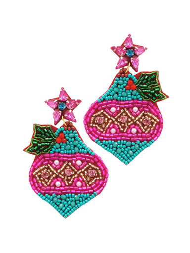 whimsical ornament christmas bright colors beaded womens gift jincy's