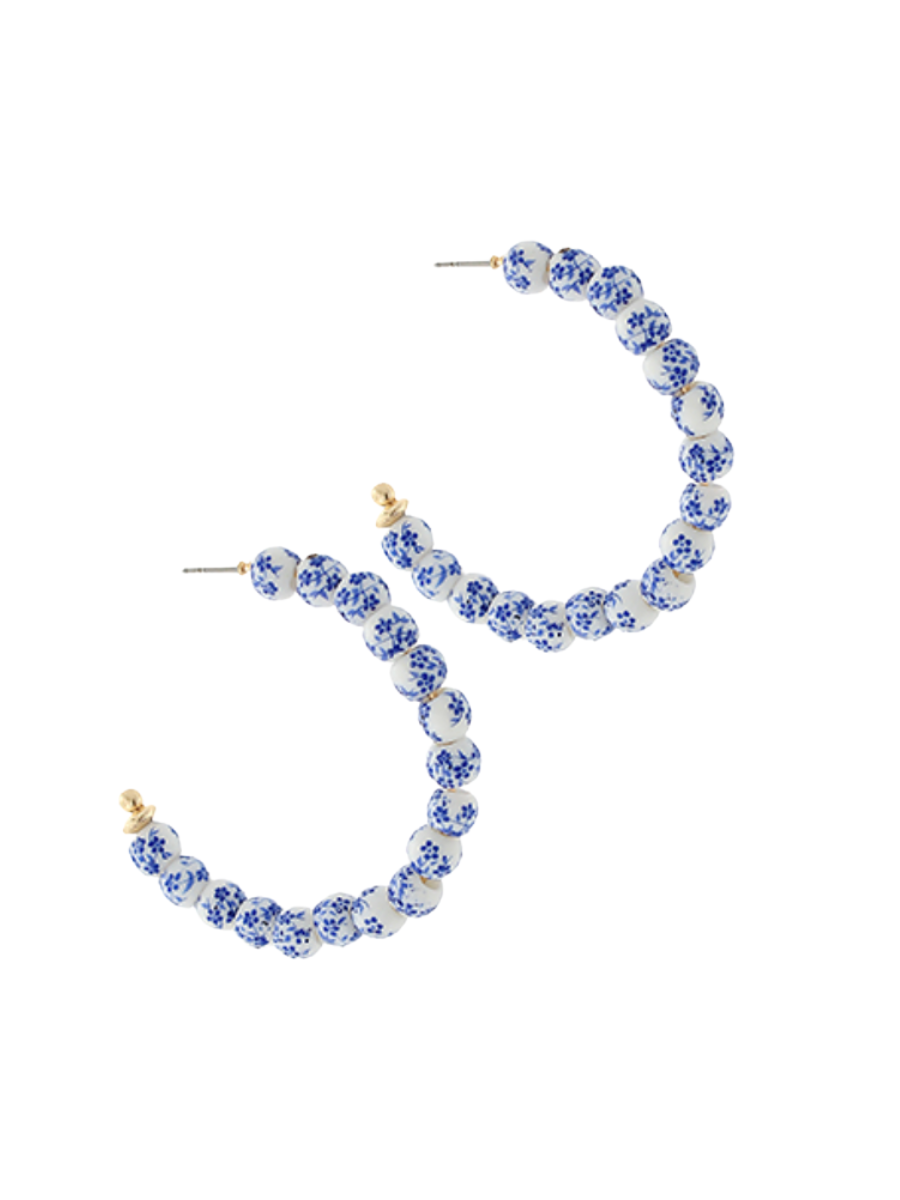 Chinoiserie Charm Hoop Earrings