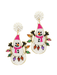 Whimsical Snowman Earrings beaded lights christmas women jincy's