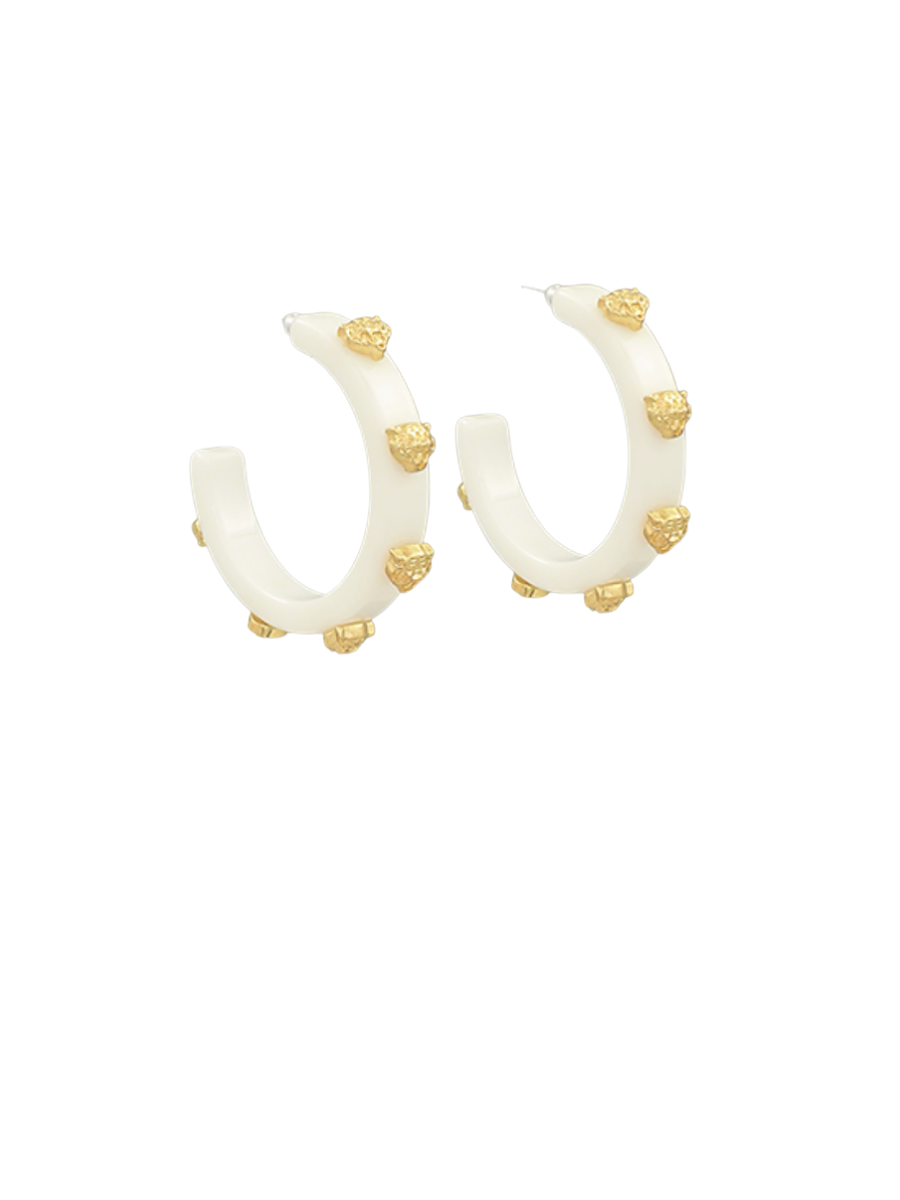 White Acrylic Tiger Hoop