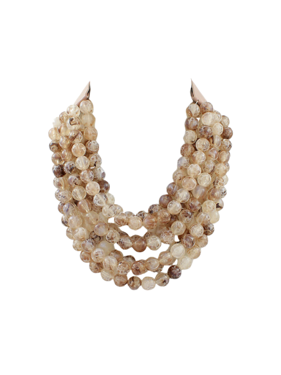 Marbled Luxe Necklace - Tan