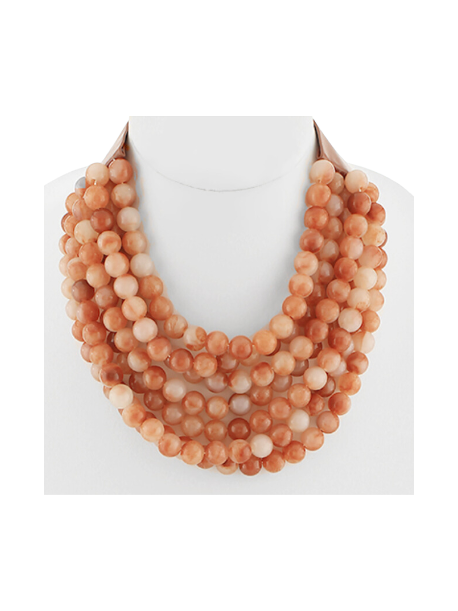 Marbled Luxe Necklace - Light Brown