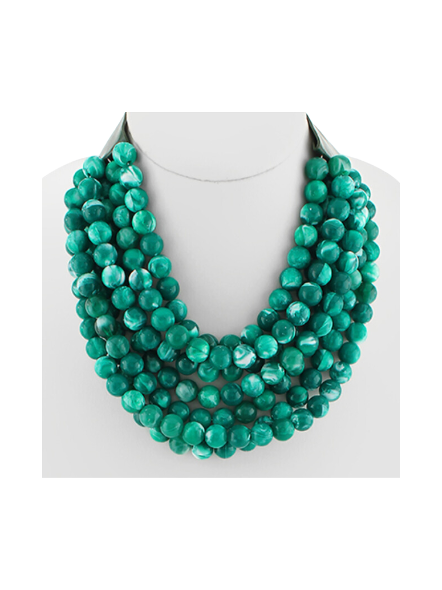 Marbled Luxe Necklace - Teal