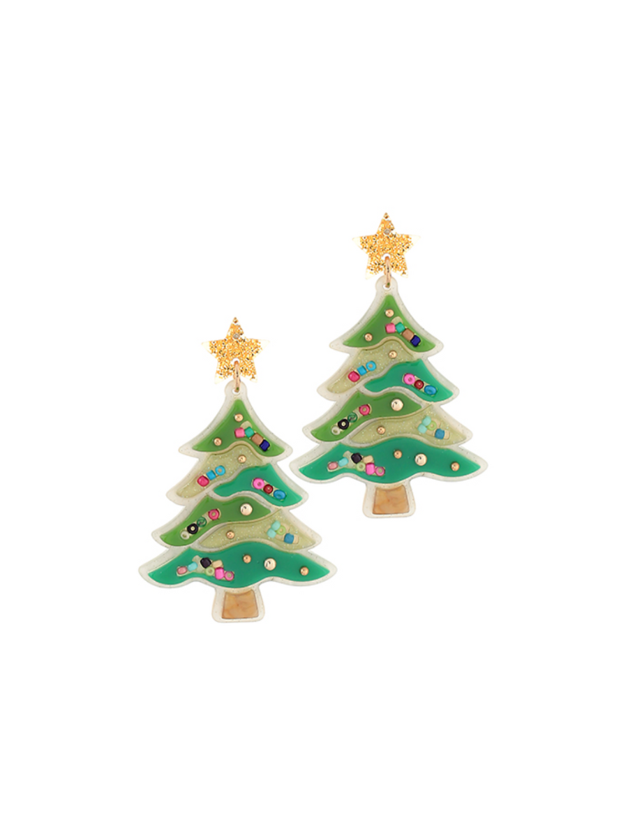 Underneath The Tree Earrings - Green/Multi