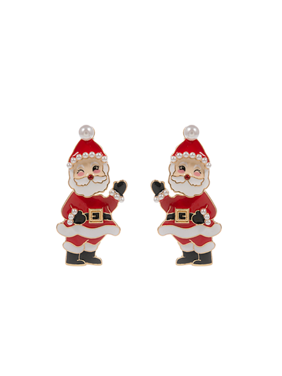 Jincy's Women's boutique red santa earrings