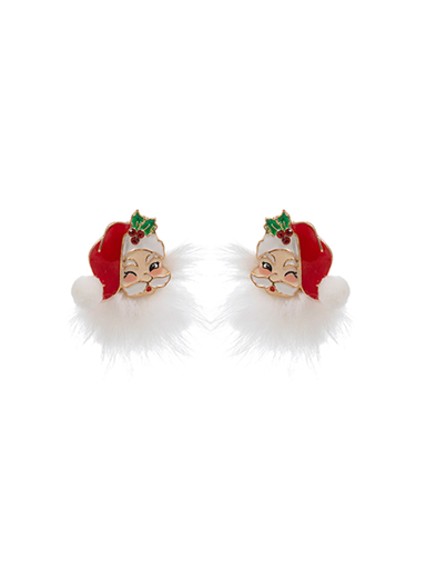 Jincy's Women's boutique red santa earrings