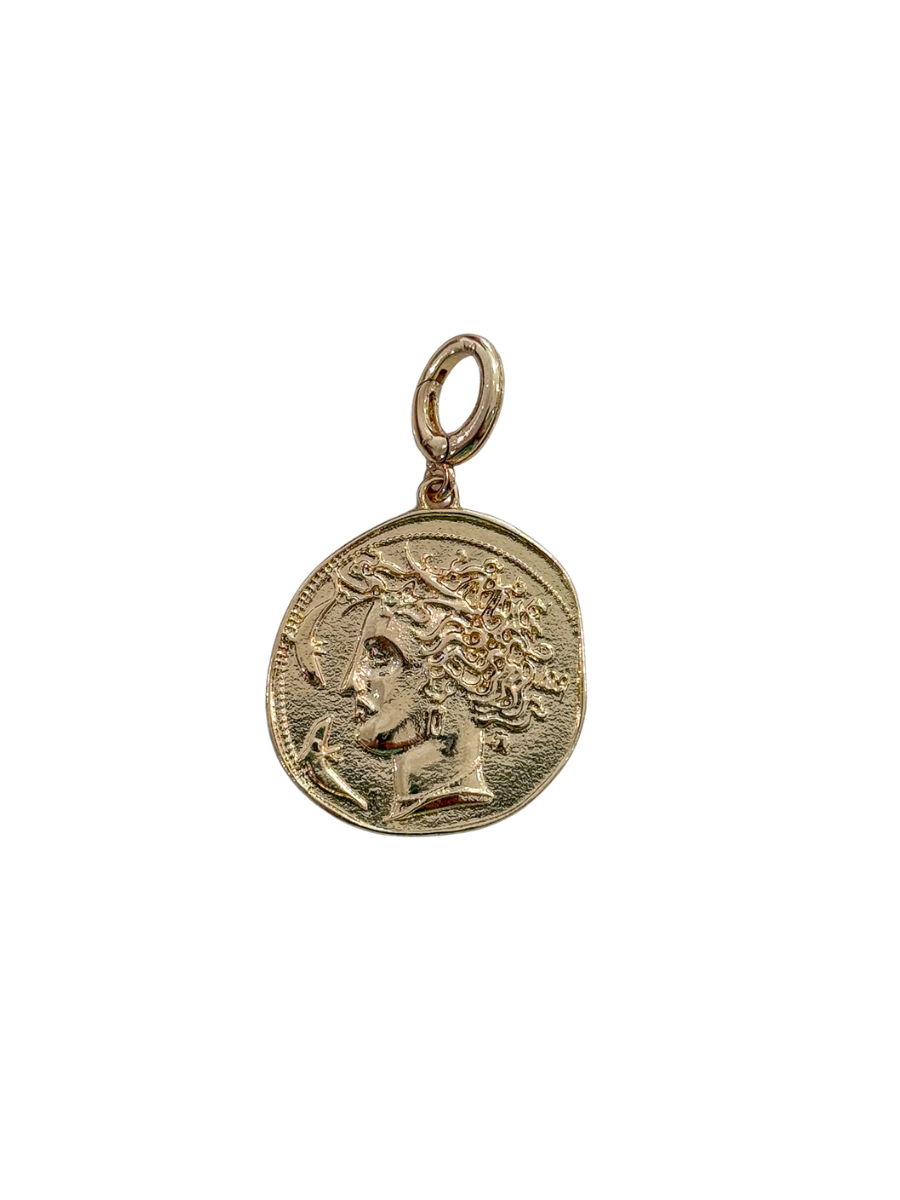 Heads Up Gold Coin Charm