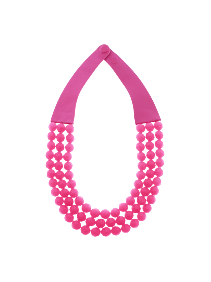 Layered Luxe Necklace - Fuchsia