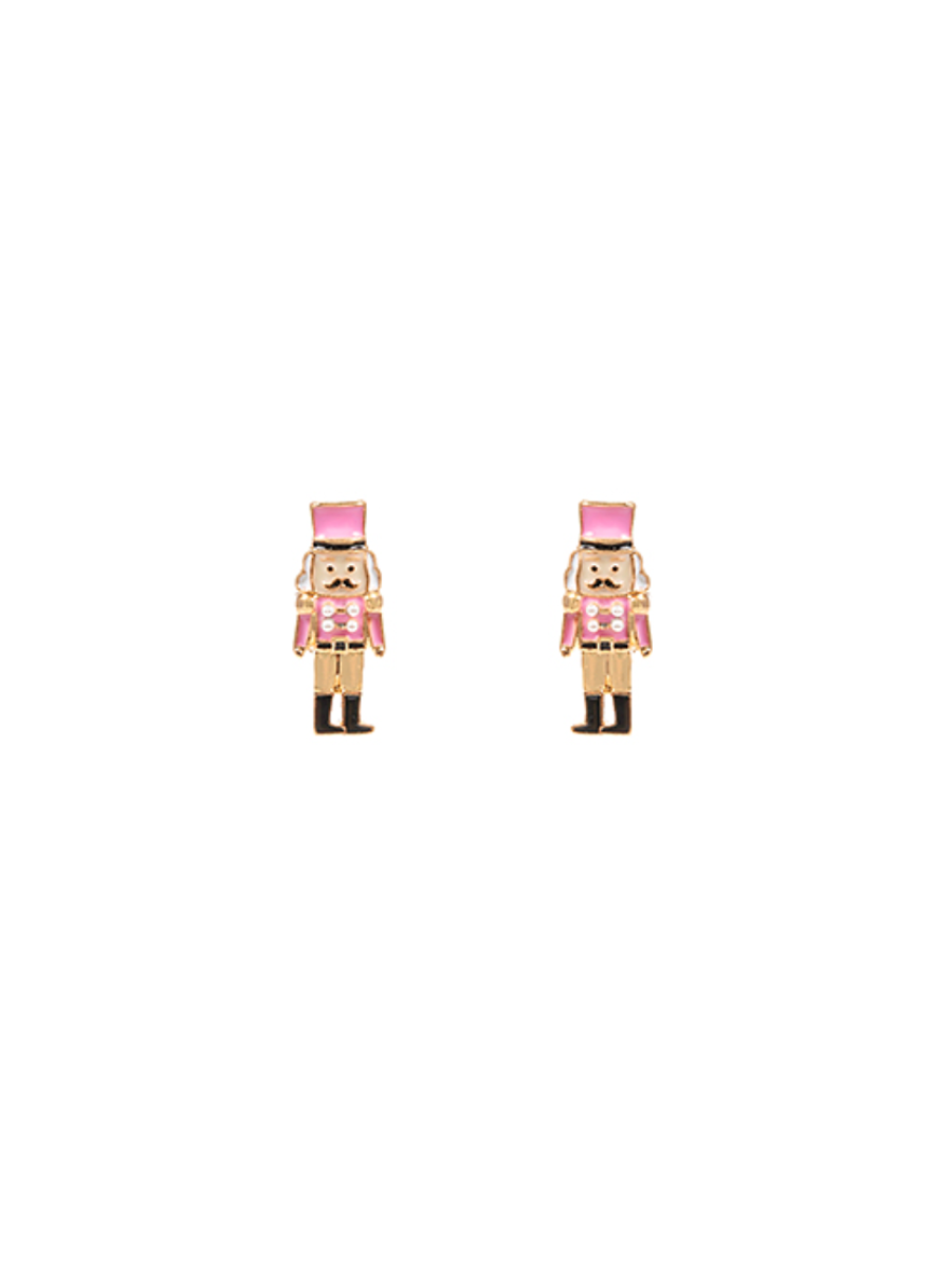 Cool Yule Nutcracker Earrings - Pink