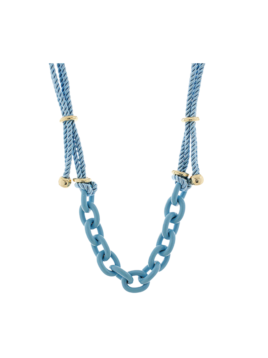 Linked Together Necklace - Powder Blue
