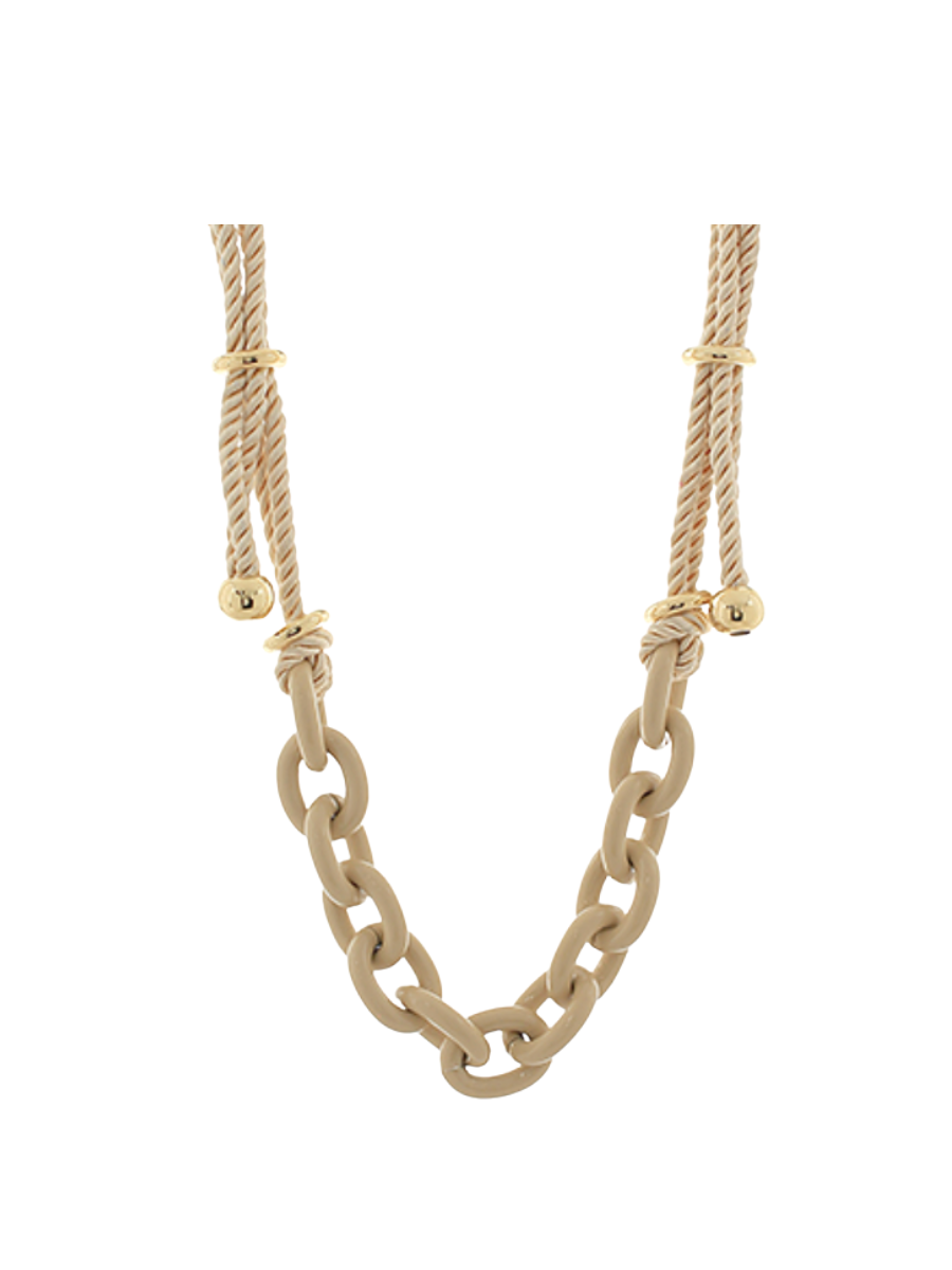Linked Together Necklace - Beige