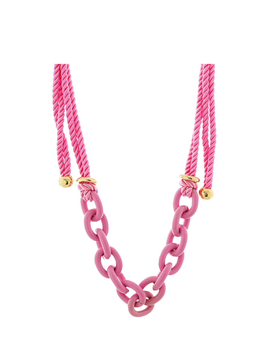 Linked Together Necklace - Pink