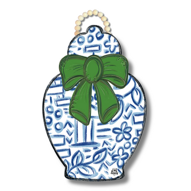 Jincy's door hanger home gifts chinoiserie  green bow