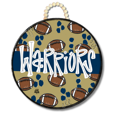 Jincy's door hanger warriors tattnall home gifts football
