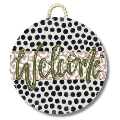 Jincy's door hanger welcome sign polka dot gifts home