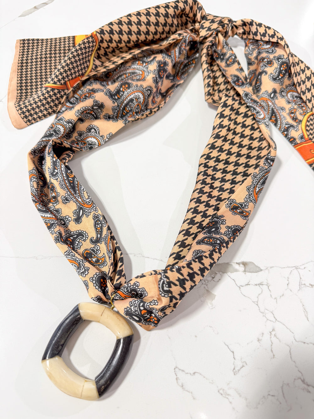 Hart Designs | Neutral Paisley Scarf Necklace