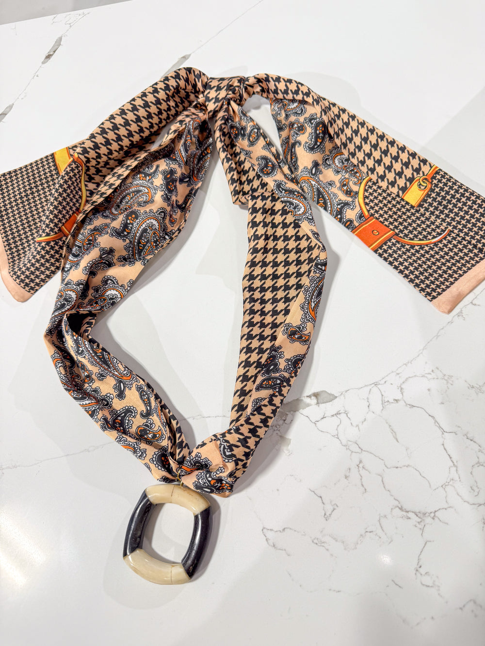 Hart Designs | Neutral Paisley Scarf Necklace