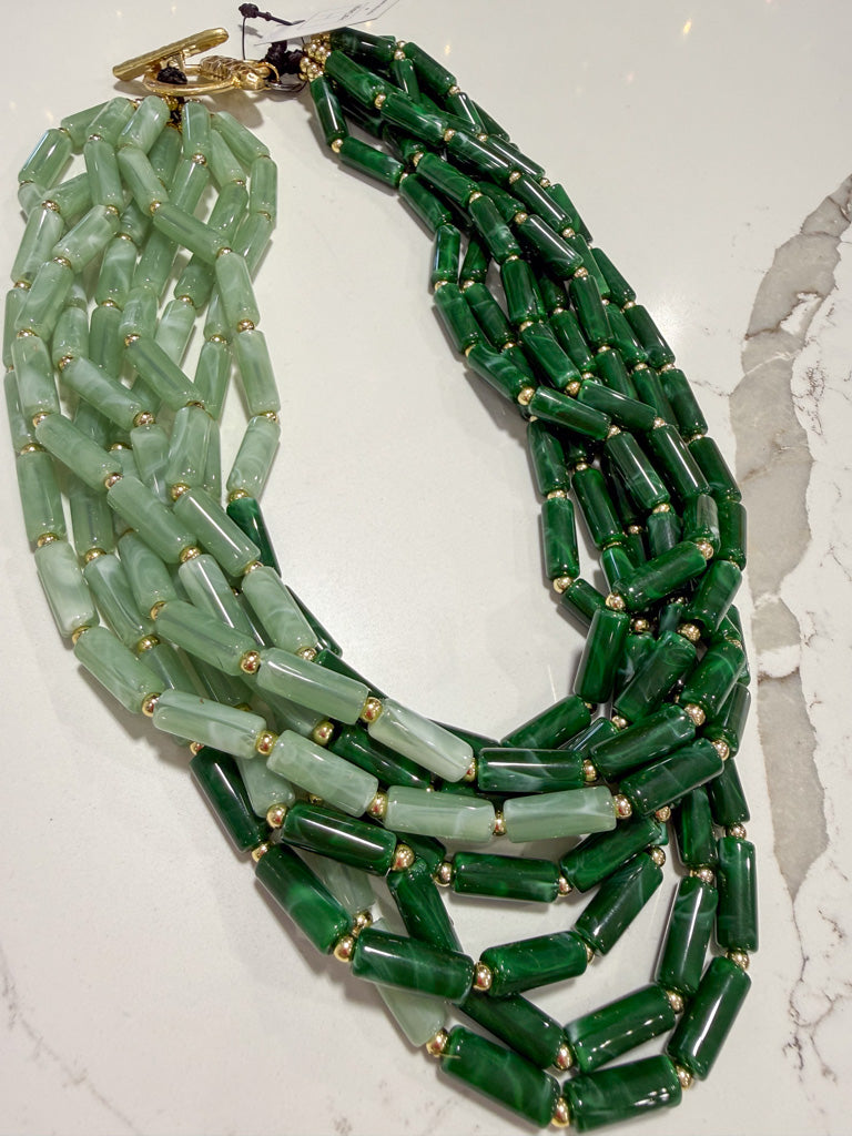 Hart Designs | Two Tone Emerald Green Necklace