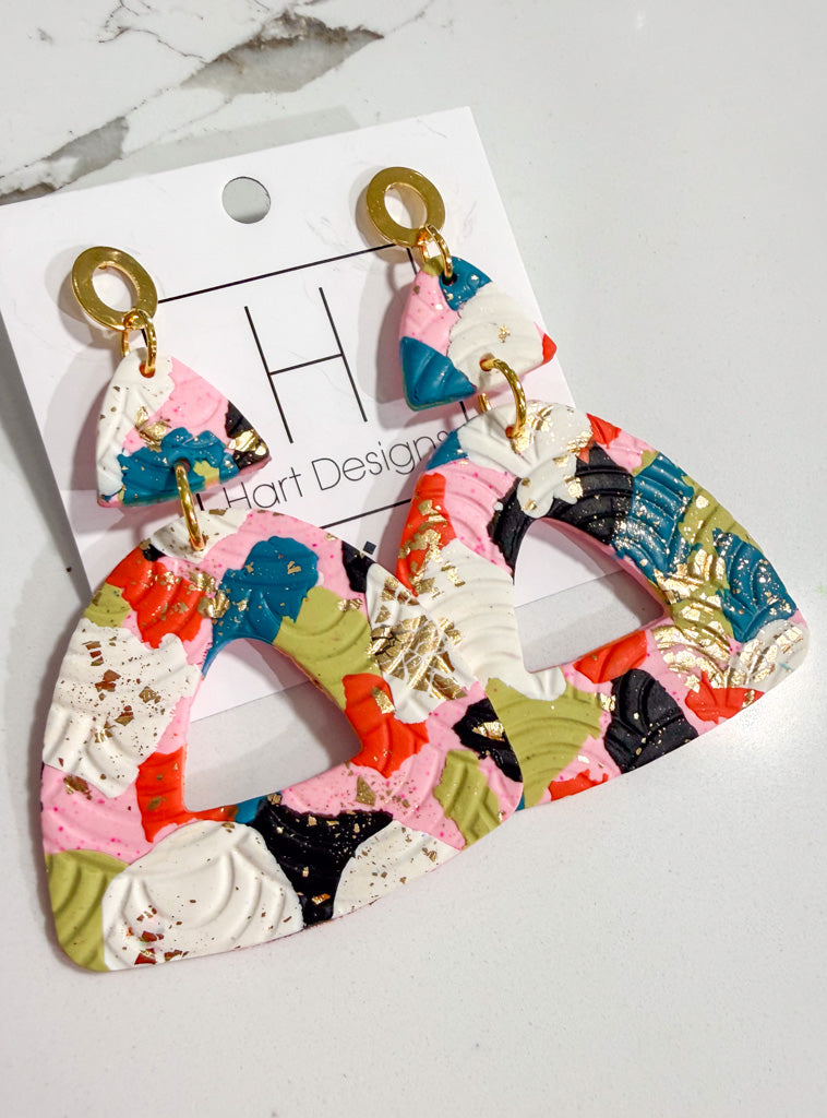 Hart Designs | Light Pink Multi Clay Earrings