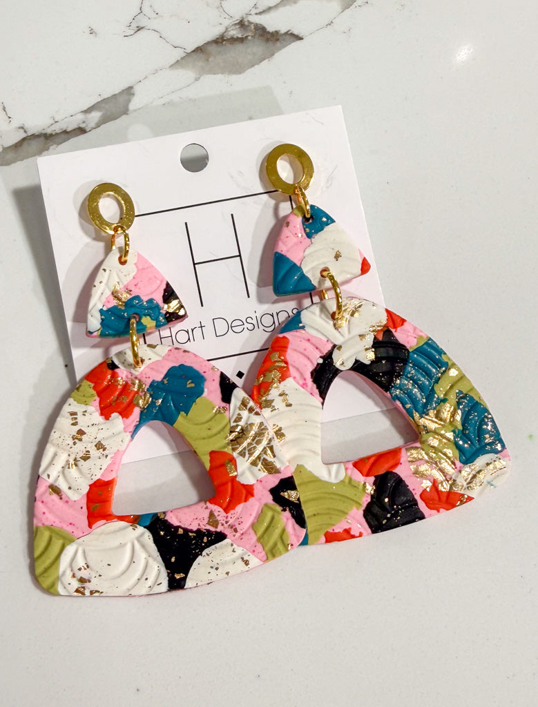 Hart Designs | Light Pink Multi Clay Earrings
