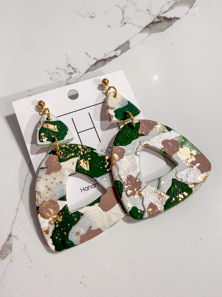 Hart Designs | Green Neutral Clay Earrings