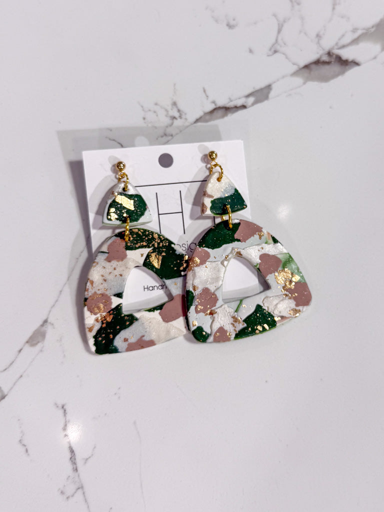Hart Designs | Green Neutral Clay Earrings
