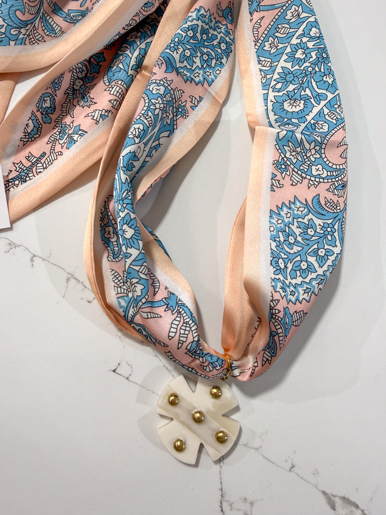 Hart Designs | Paisley Print Cross Scarf Necklace