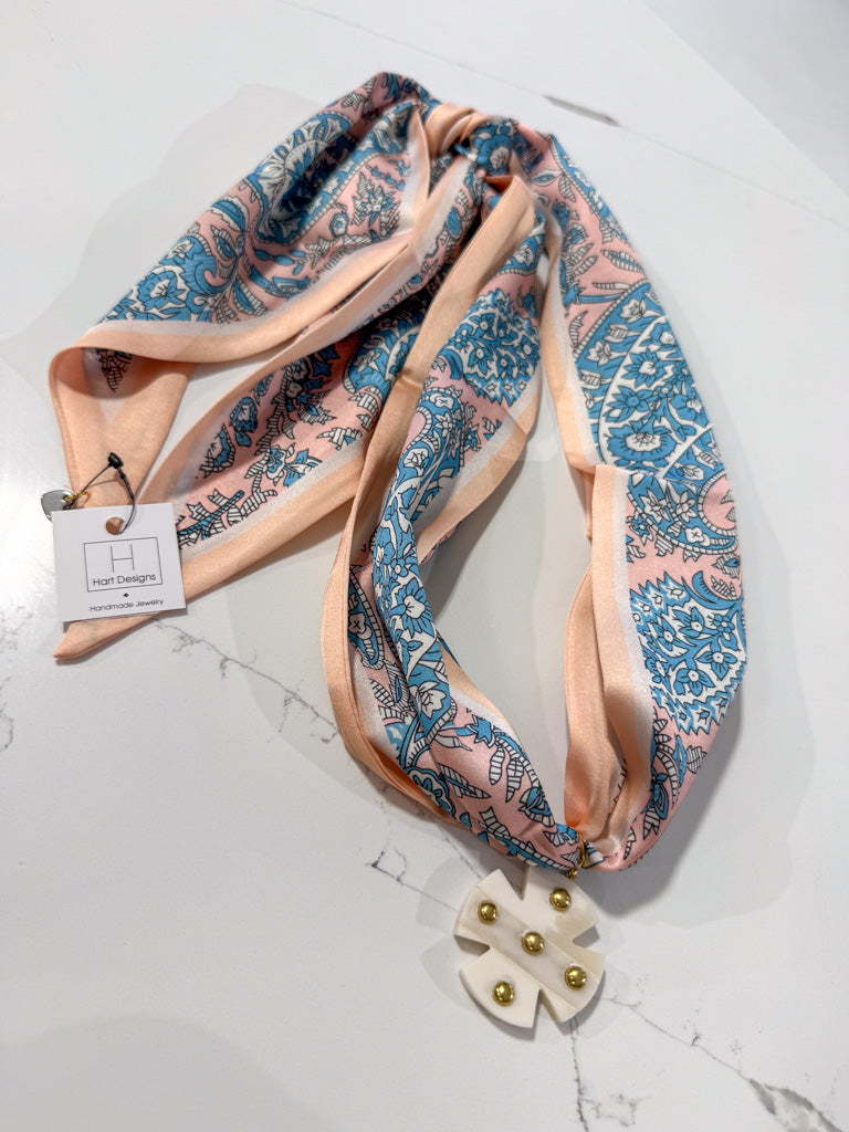 Hart Designs | Paisley Print Cross Scarf Necklace