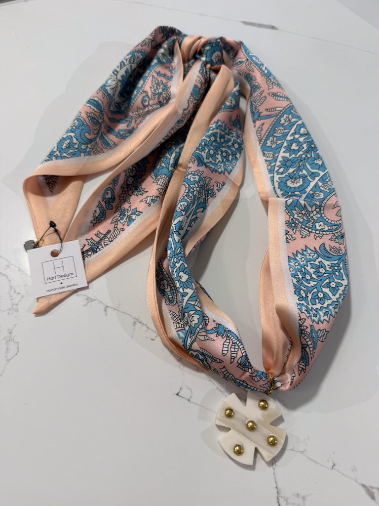 Hart Designs | Paisley Print Cross Scarf Necklace