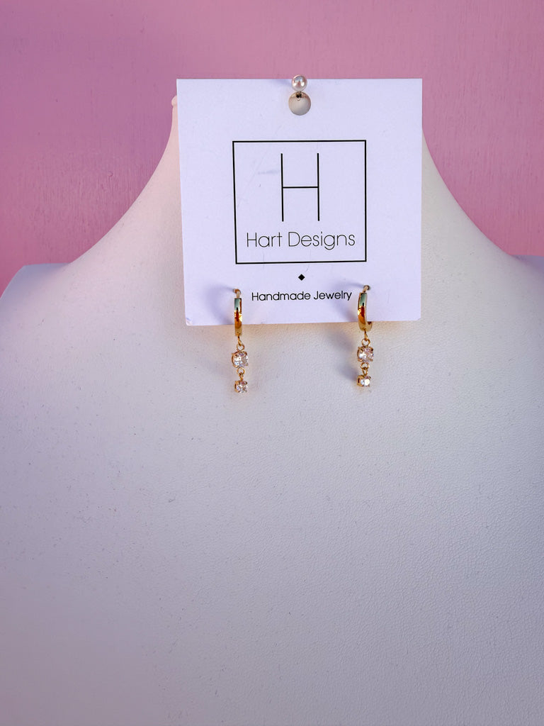 Hart Designs | Gold Dangle Huggies