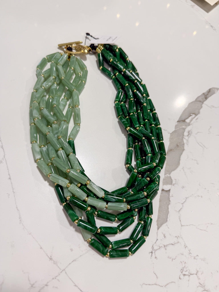 Hart Designs | Two Tone Emerald Green Necklace