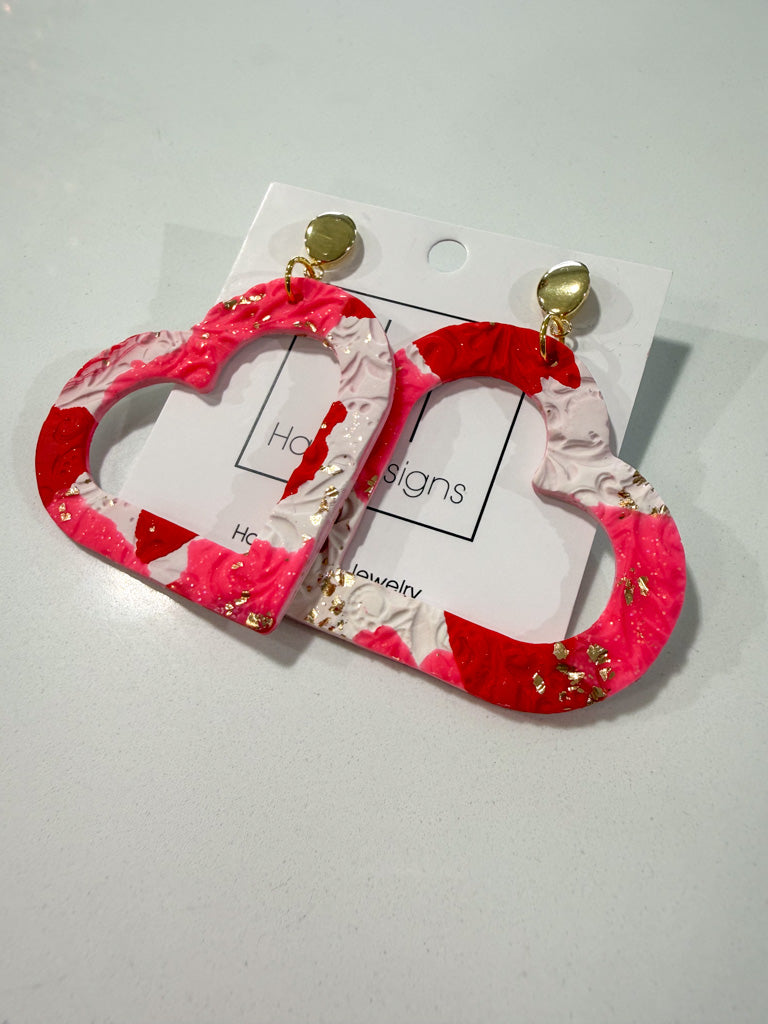 Hart Designs | Open Heart Clay Earrings