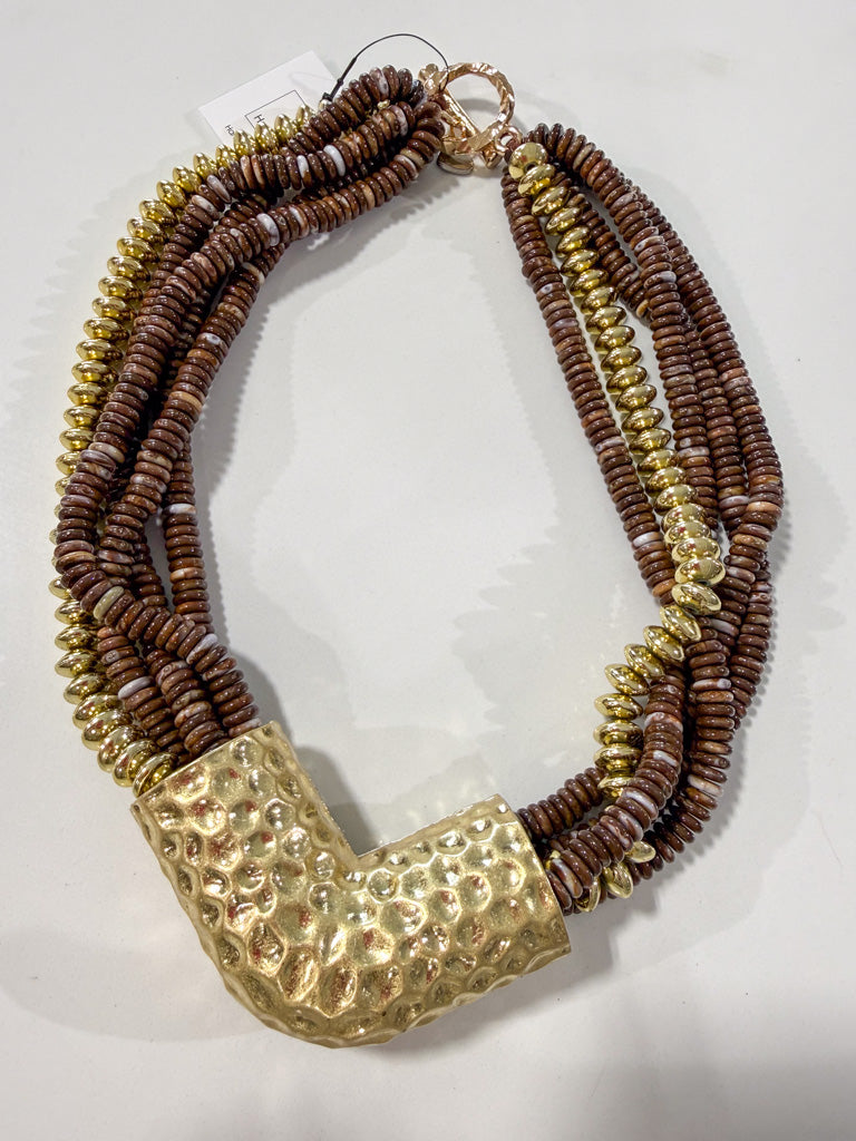Hart Designs | Assorted Hammered Pipe Beaded Necklace