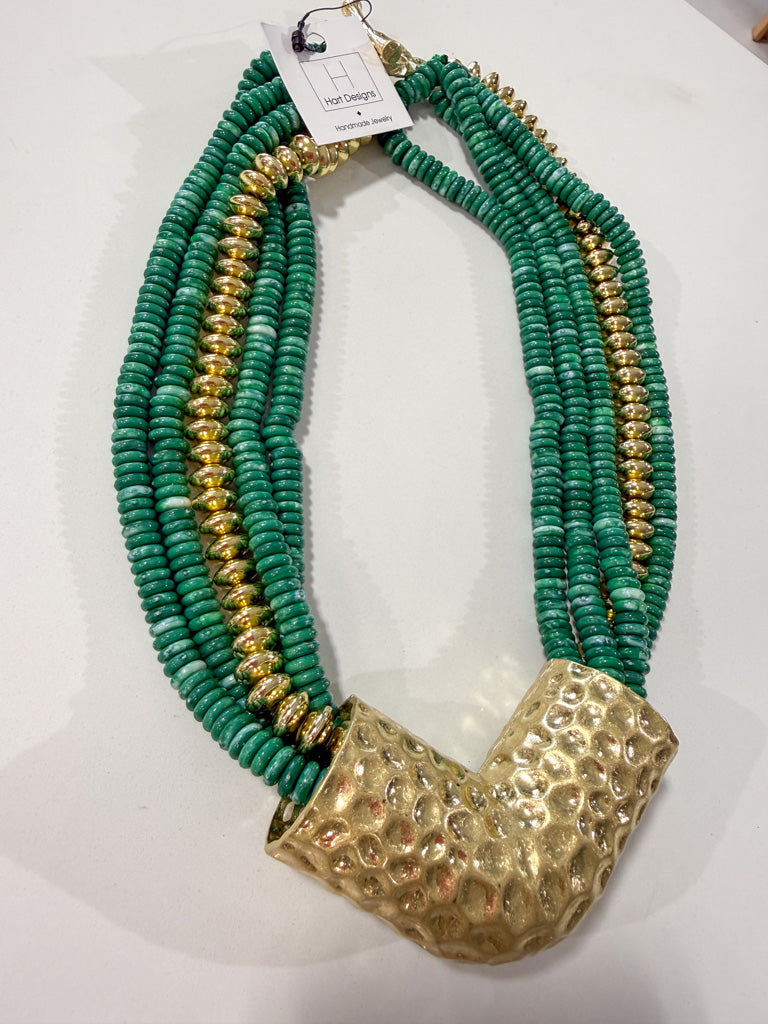 Hart Designs | Assorted Hammered Pipe Beaded Necklace