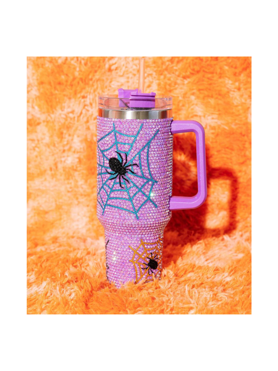 QUEEN OF SPARKLES | Lavender Spider Web Tumbler