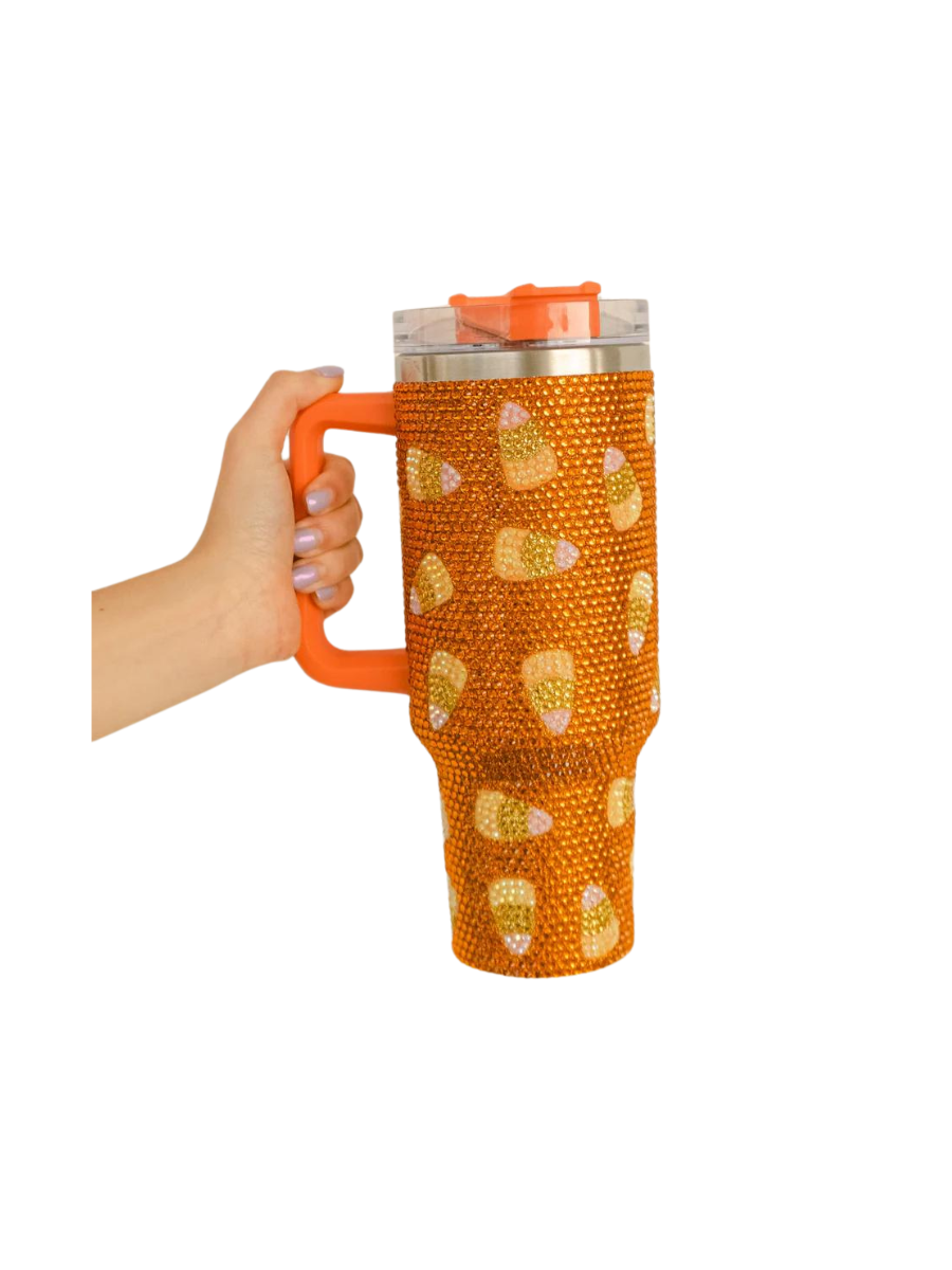 QUEEN OF SPARKLES | Orange Candy Corn Tumbler