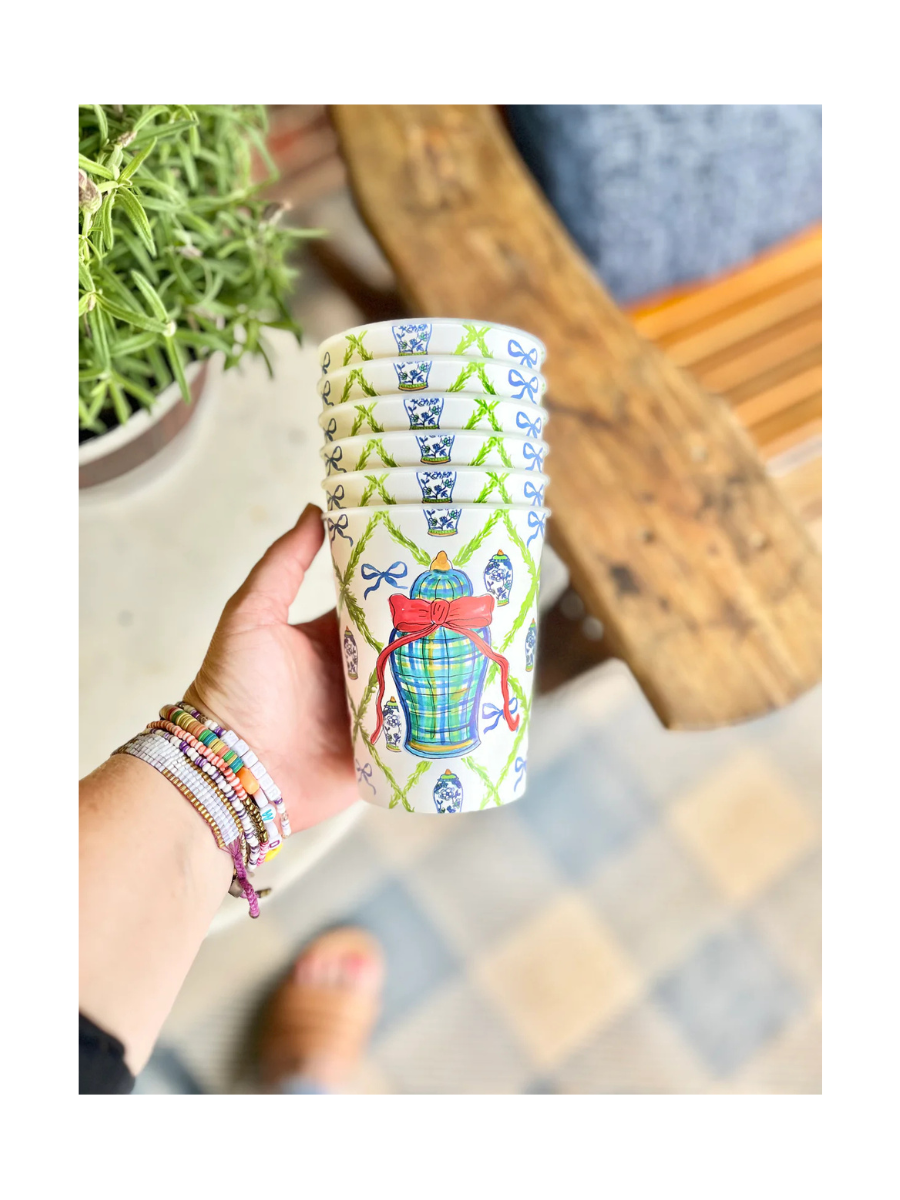 Happy By Rachel | Plaid Ginger Jars Reusable Cups