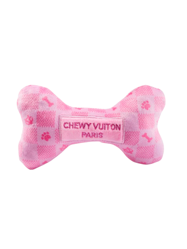 Pink Checker Chewy Vuiton Bone Toy dog toy gift jincy's