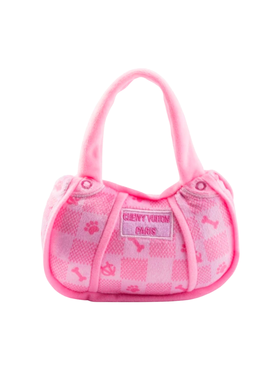 Pink Checker Chewy Vuiton Handbag Toy dog toy gift jincy's