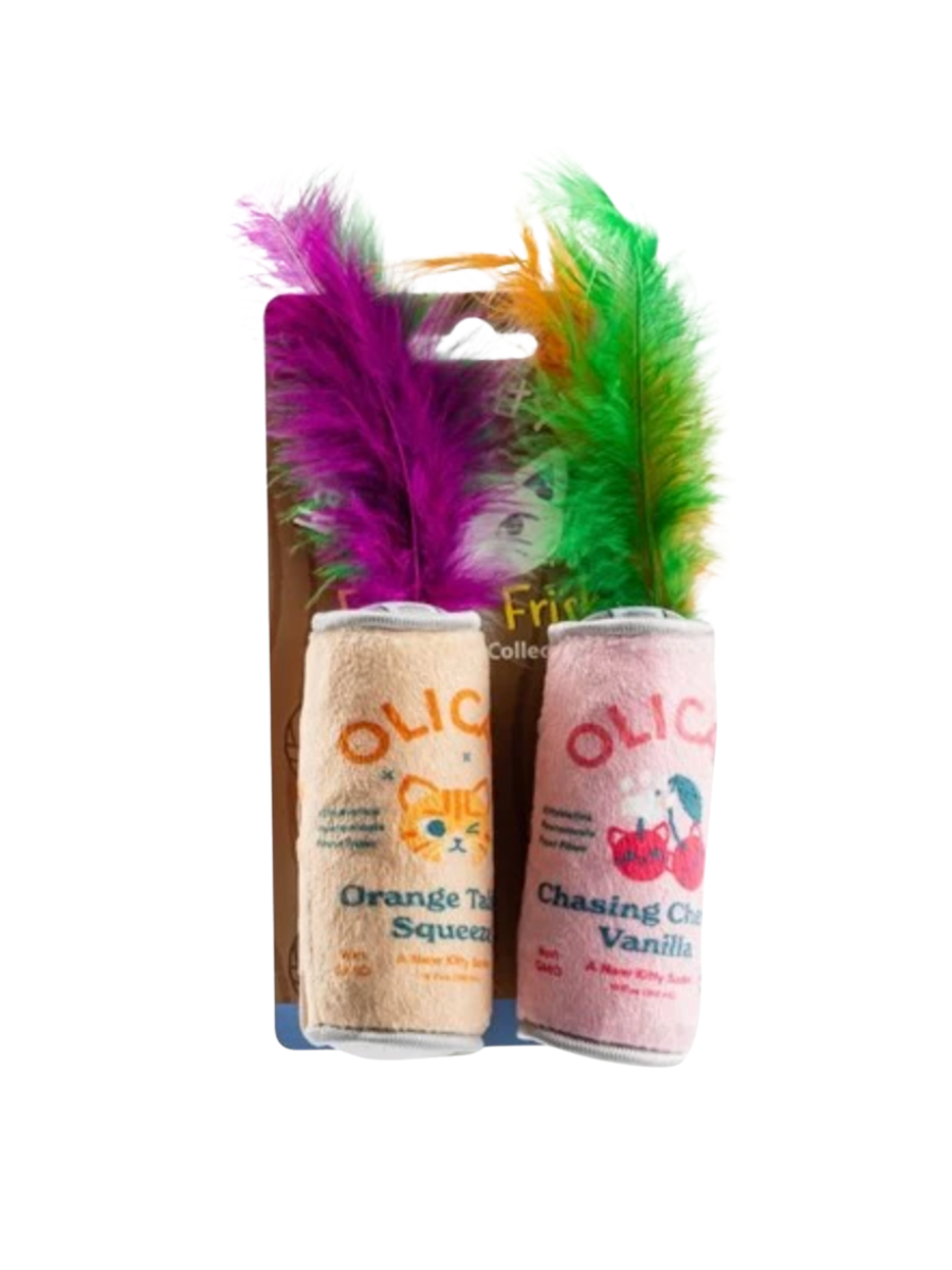 Olicat Chasing Cherry Vanilla + Orange Tabby Squeeze cat toy gifts jincy's