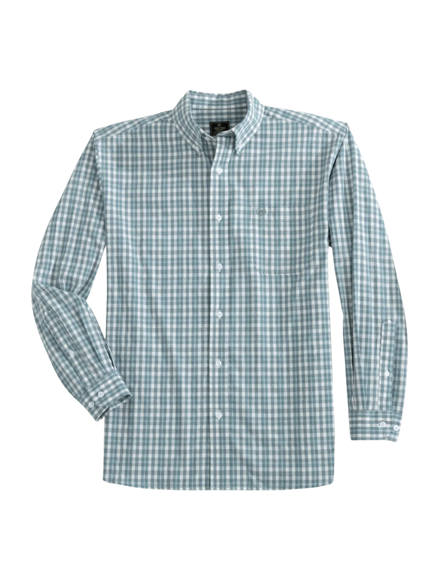 Heybo Creekside Dress Shirt Button Down Long Sleeve Bijou Collar Men's Dress Shirt Blue and White Checkered Check Jincy's Tripp Men's 
