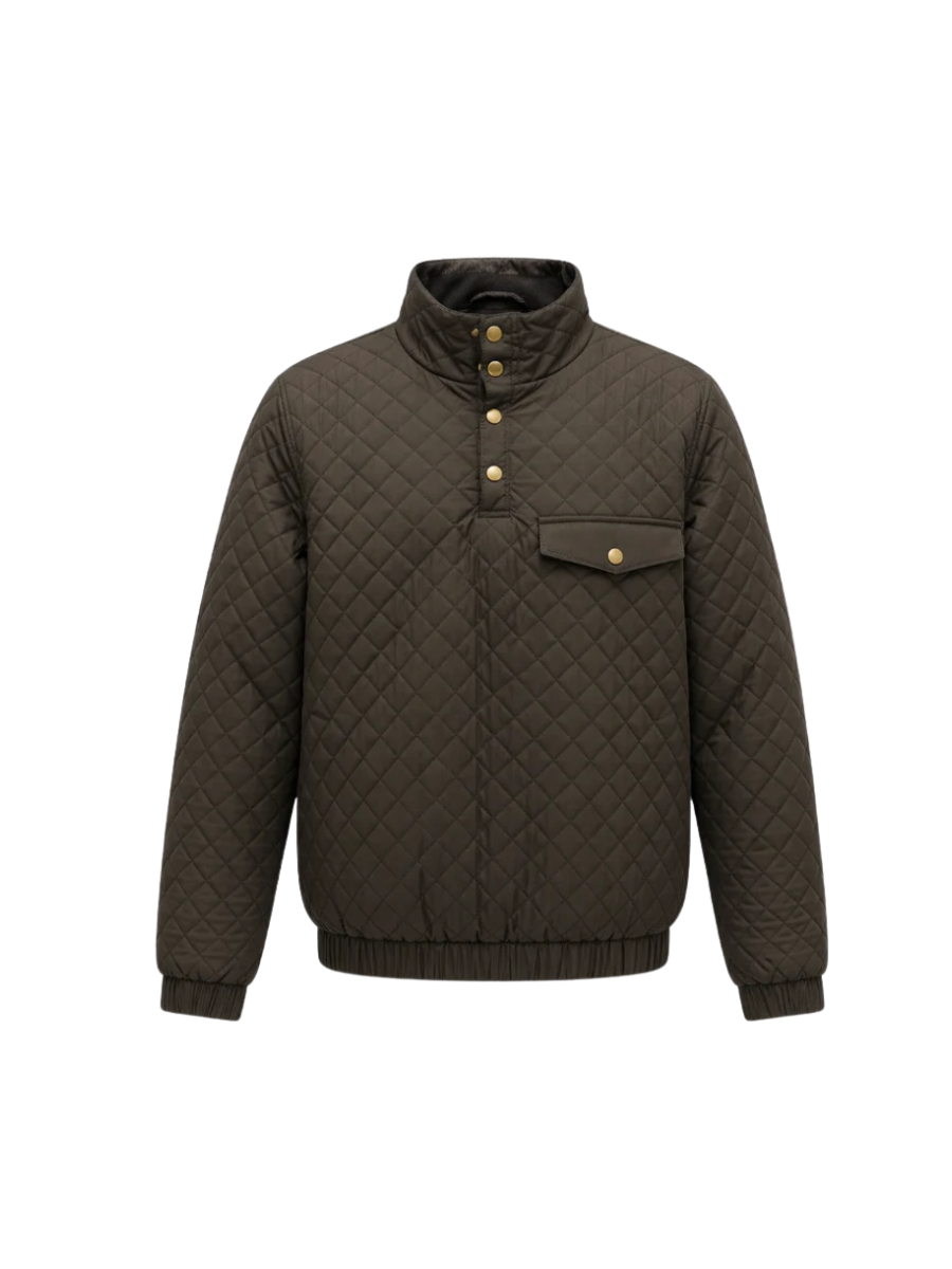 Prairie Oaks Waterfowl Quilted Waxed Pullover Brown mens outerwear tripp
