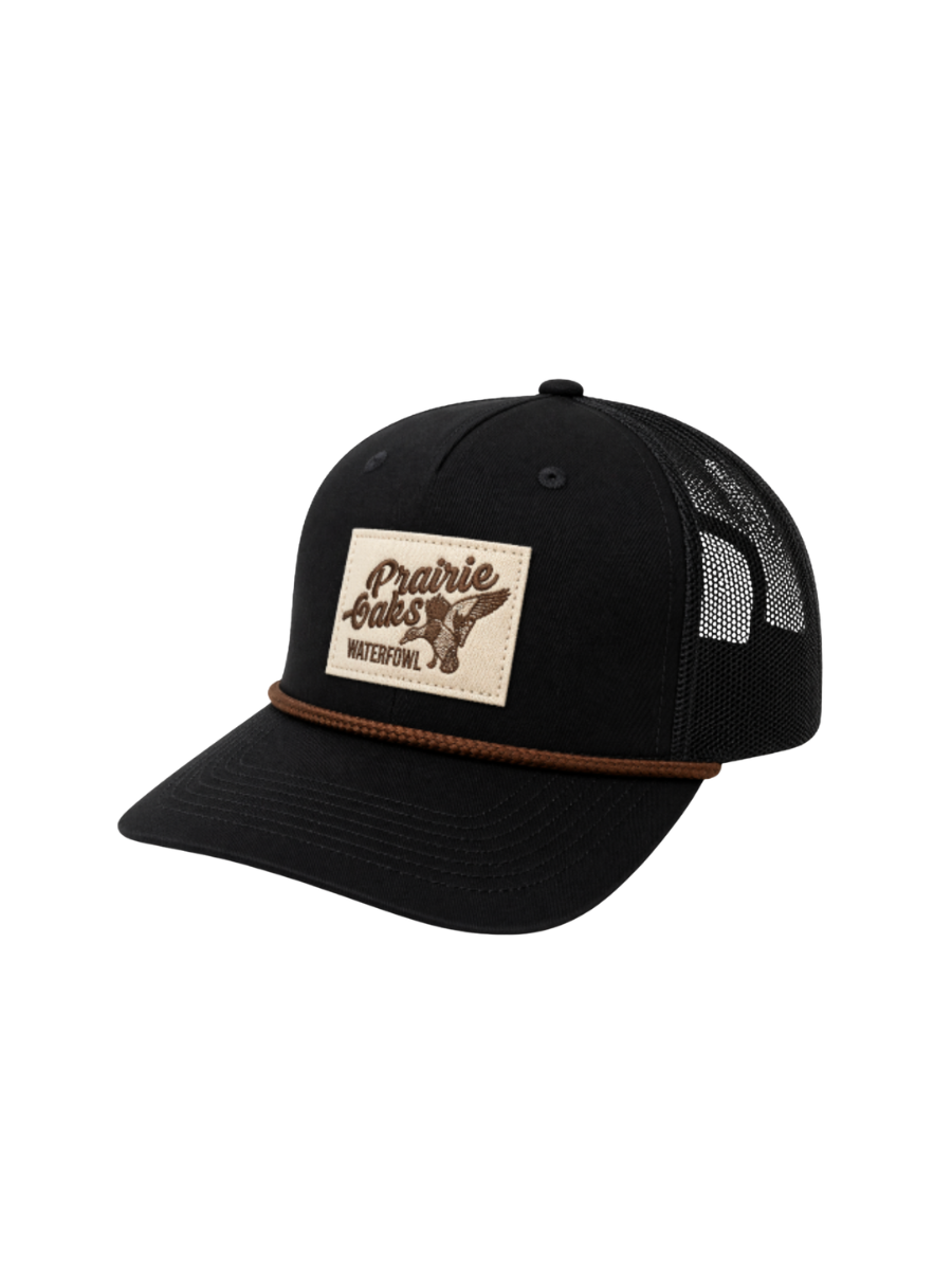 Prairie Oaks Waterfowl | Vintage Logo Woven Label Rope Hat - Steel Blue