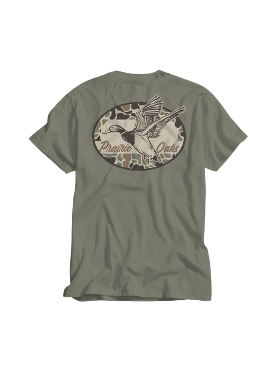 Prairie Oaks Waterfowl | Duck Camo Tee - Seagrass