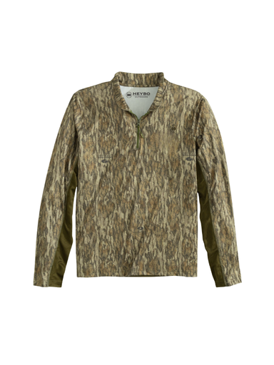 Heybo Wanderer 1/4 Zip Mossy Oak Bottomland mens pullover camo tripp