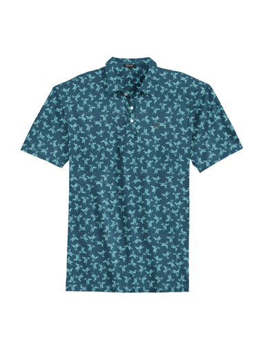 Heybo Range Polo Duck Men's Jincy's Tripp Polo Short Sleeve Collar Blue Duck Print Lightweight 