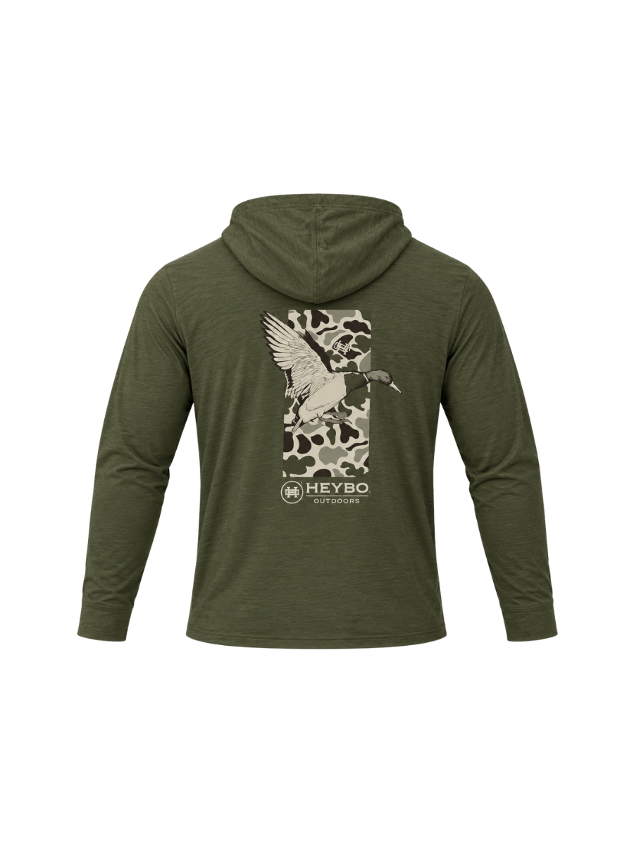 Heybo | Camp Hoodie - Mallard Camo lightweight mens olive green 